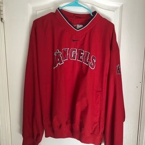 Los Angeles Angels Red Windbreaker Sweater Crew Neck Genuine Merch Size M